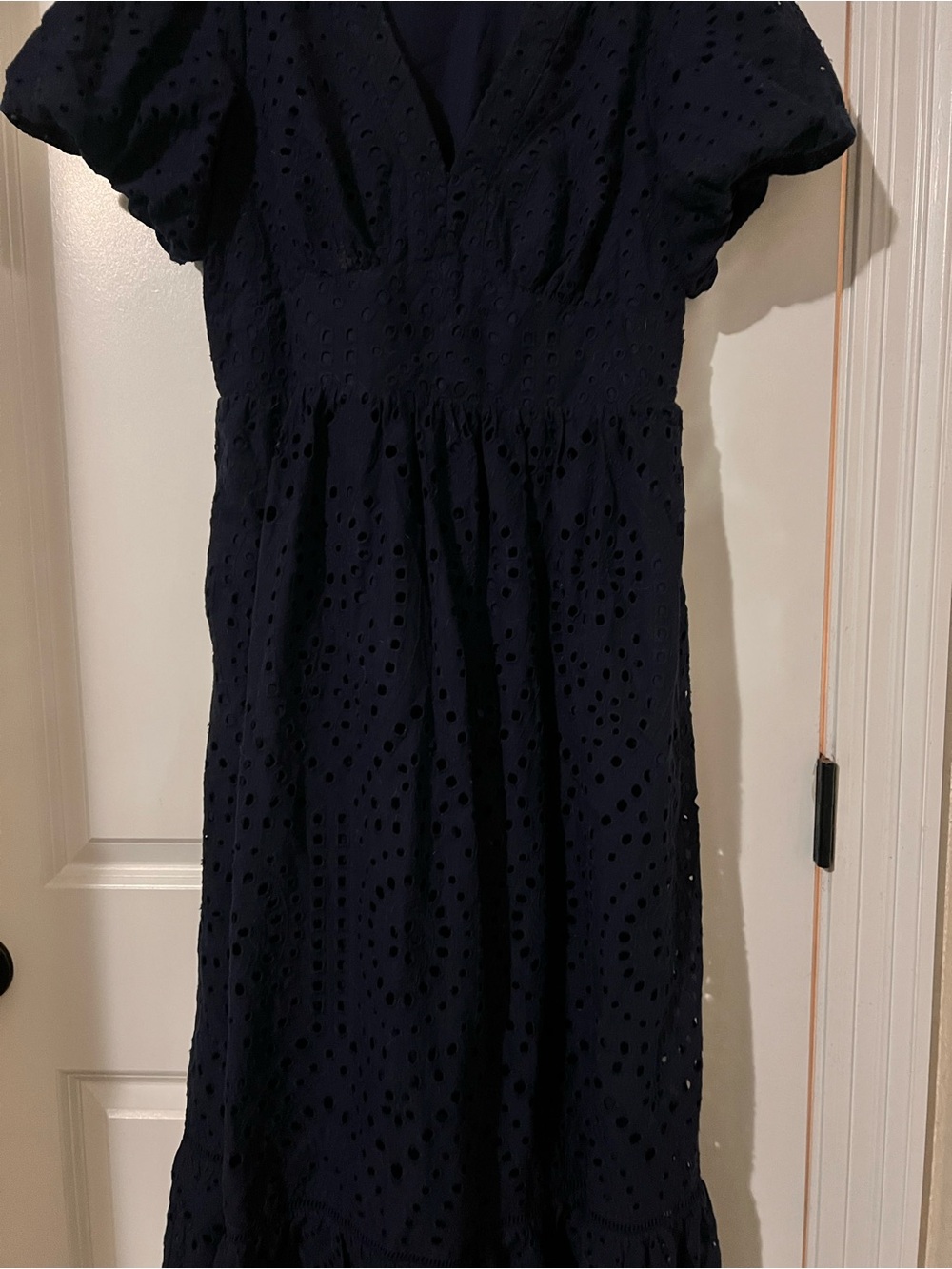 Skies are Blue Women's Navy Eyelet Midi Dress
